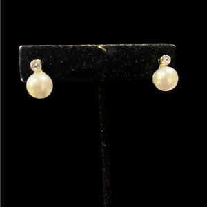 3/$20 pearl and rhinestone stud earrings